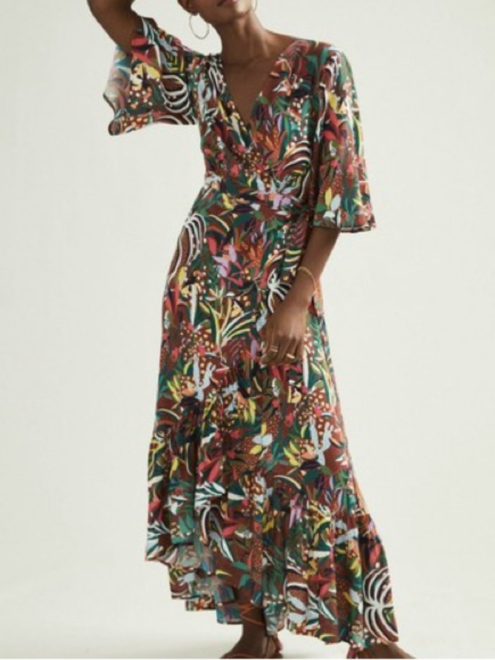 Anthropologie x Farm Rio Fiesta Wrap Maxi Dress Size XS